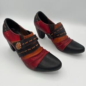 L'Artiste Spring Step Wondrous Leather Red Ankle Boots - EU42 US11
